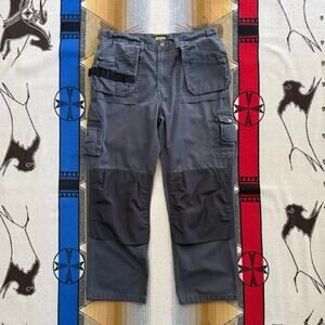 Blaklader Men’s Gray Cargo Workwear Work Pants Size 36x30 Double Knee Heavy